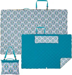 Picnic Blankets Extra Large, Waterproof Sandproof Packable Outdoor Beach Blanket Oversized 73x59”, 3-Layer Picnic Mat for Camping Hiking Travel Park with Easy-Carrying Tote Bag (Colorful Boho)