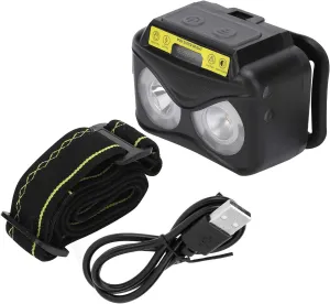 Pilipane XPG COB Yellow Light Induction Headlamp Strong Brightness USB Charging Builtin Battery Adjustable Lighting Angle for Outdoor Adventure Night Fishing ABS Material 5.8x4.3x3.2cm