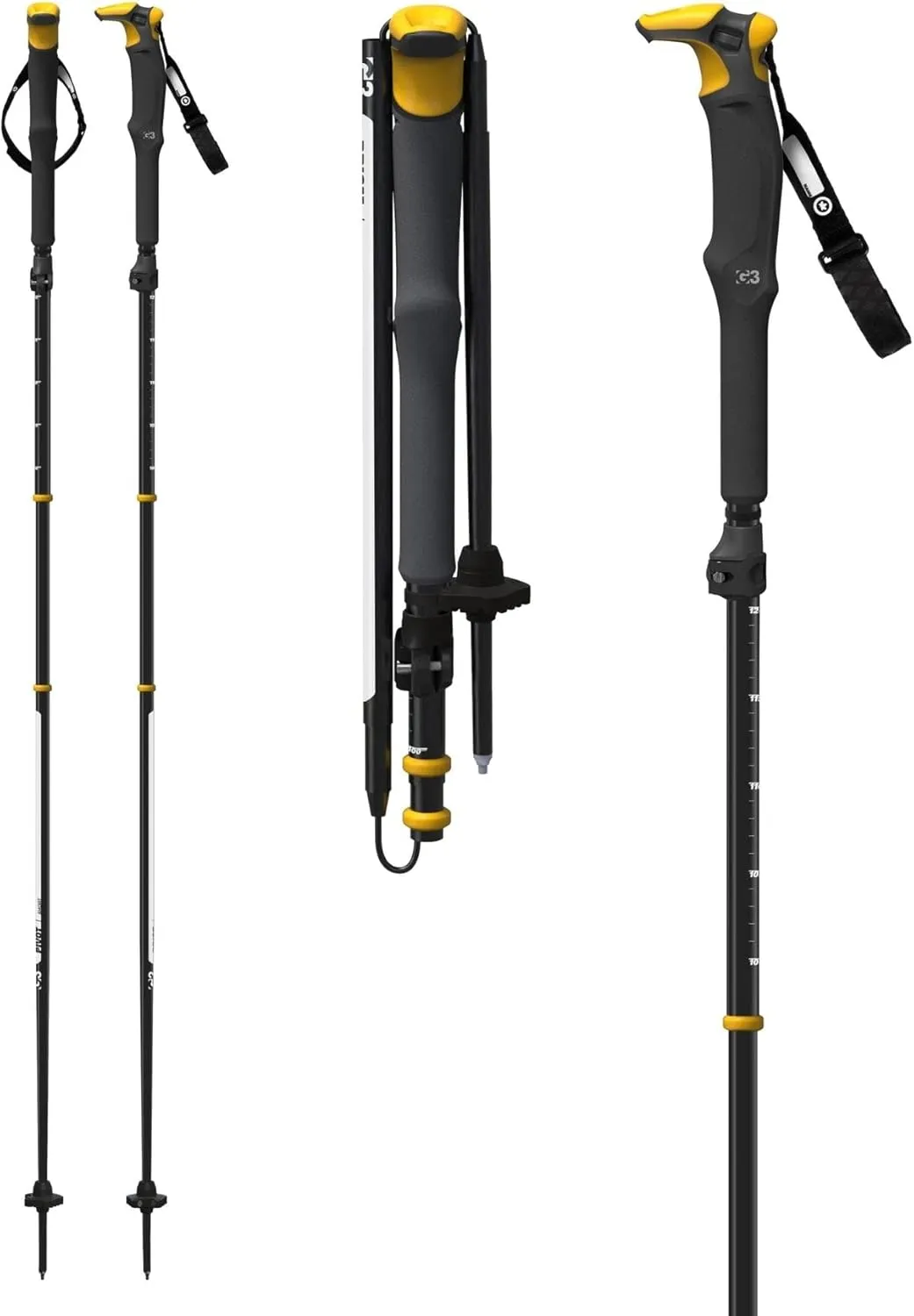 Pivot Trekking Poles, Durable 3-Piece Folding Trekking Pole, Lightweight Aluminum Construction, Pair, 2023