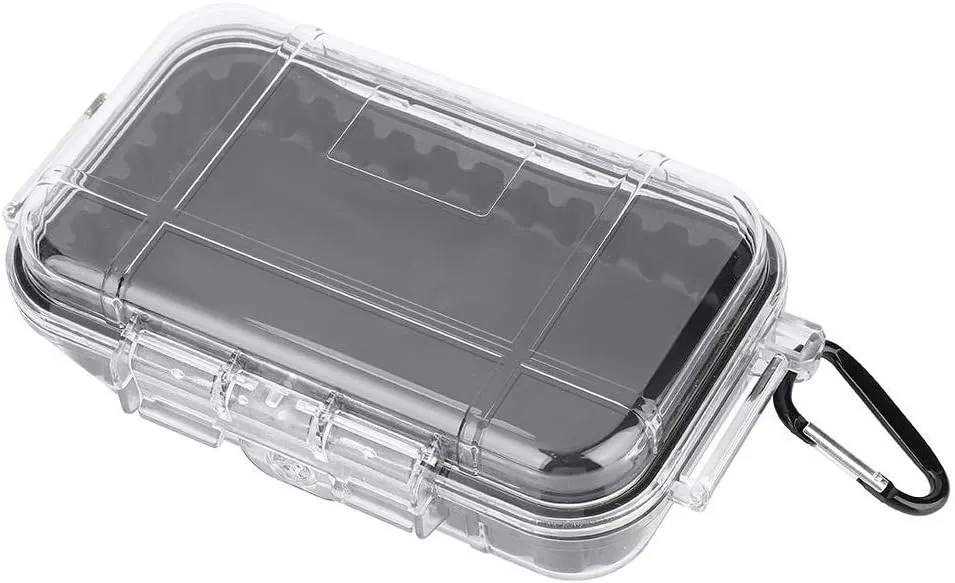Plastic Waterproof Shockproof Box, Outdoor Survival Case, Floating Hard Shell Wet Dry Box, Marine Fishfinder Case - 4 Colors (Transparent)