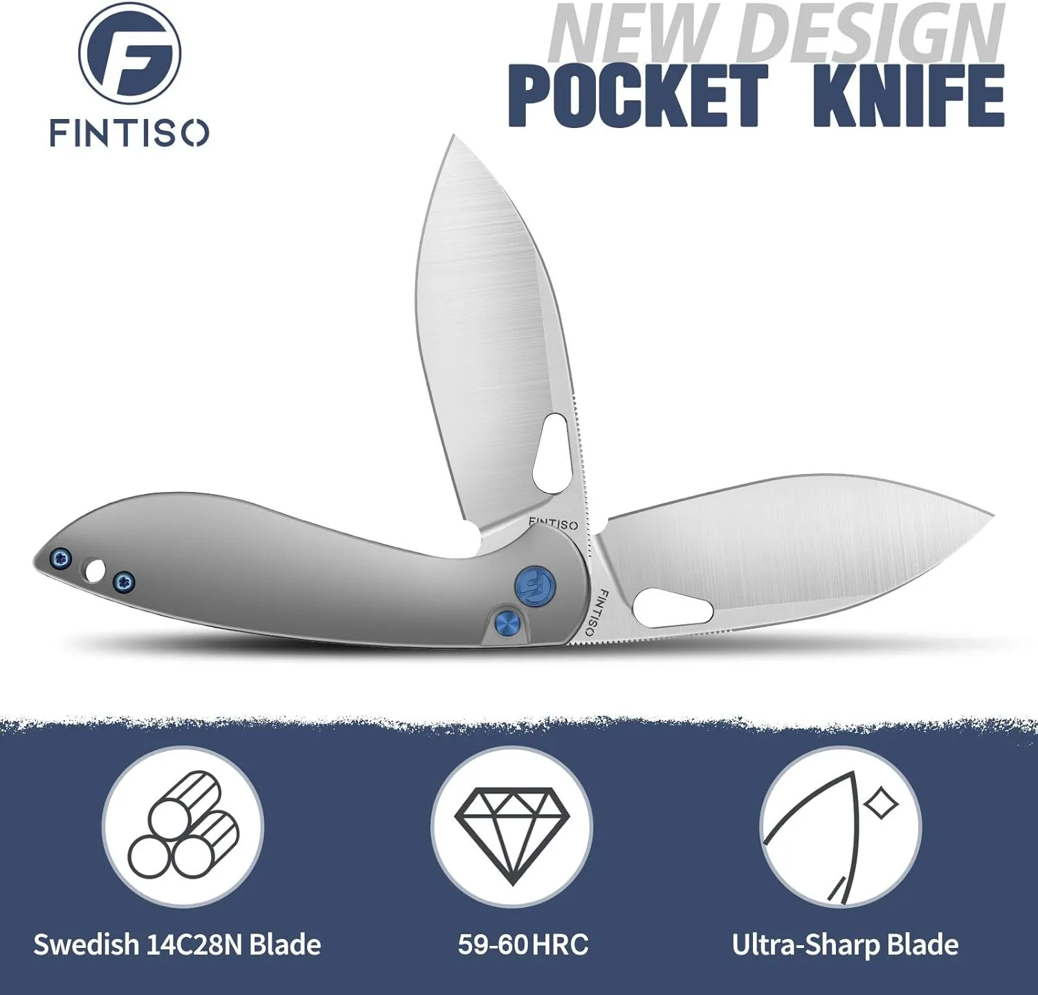Pocket Knife, 3.1" Premium 14C28N Blade Folding Knife with Button Lock, EDC Knife with Aircraft-grade Aluminum Alloy Handle for Camping, Hunting, Survival, Best Gift for Men Women-COBRA series