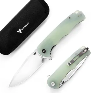 Pocket Knife Hunting knives knives for men Folding Knife D2 Steel Blade G10 Handle EDC Knife with Pocket Sharp Camping Survival Hiking Knives Green