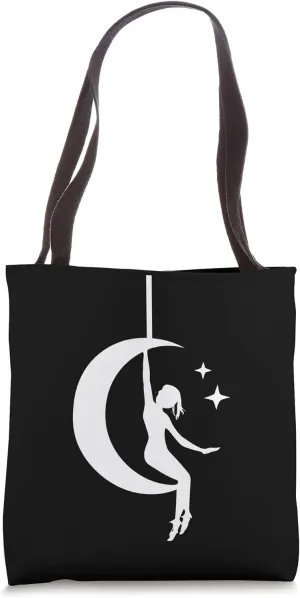 Pole Dancer Hanging on the Moon | Pole Dance Graphic Tote Bag