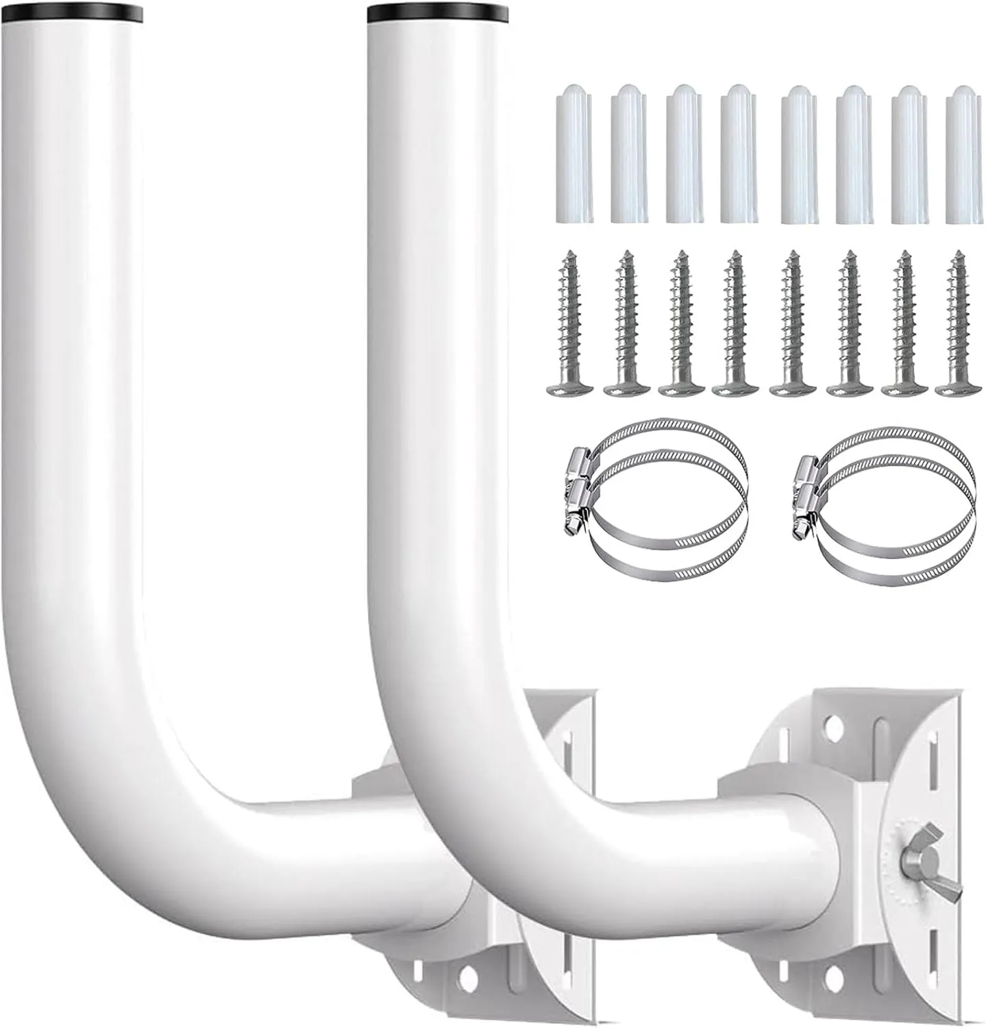 Pole Mount Bracket for Wireless Bridge Point to Point, TP - Link Mounting Bracket for Outdoor Access Point Mounting Pole, and Universal Antenna Wall Mount Bracket (2 Pack)