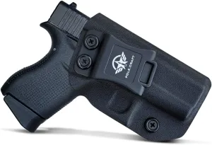 POLE.CRAFT IWB Kydex Holster Custom Fits: Glock 43 / Glock 43X - Inside Waistband Carry Holster - Adj. Cant Retention - Cover Mag-Button - No Wear - No Jitter