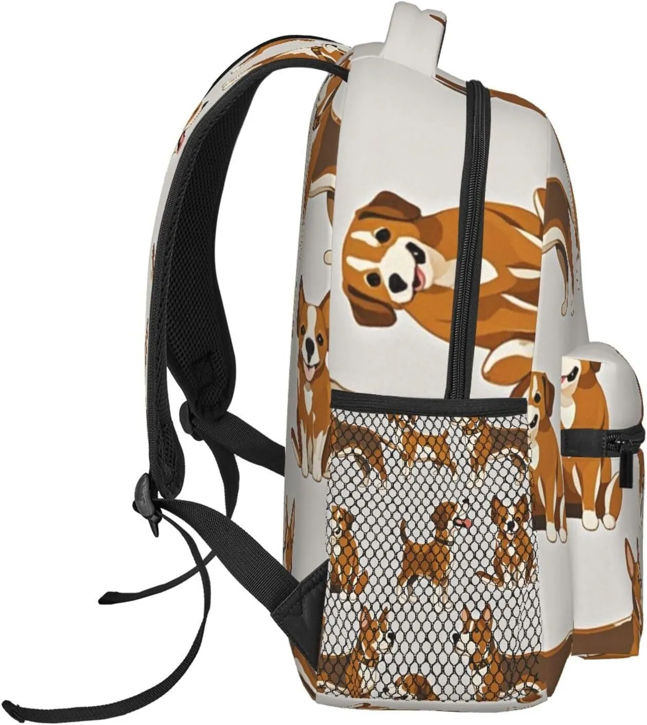 Polyester Daypack Backpack for Trekking Picnic Walking Cycling - Large Capacity Anti-Theft Multipurpose Shoulder Bag, Dog Lovers Art Casual Daypack