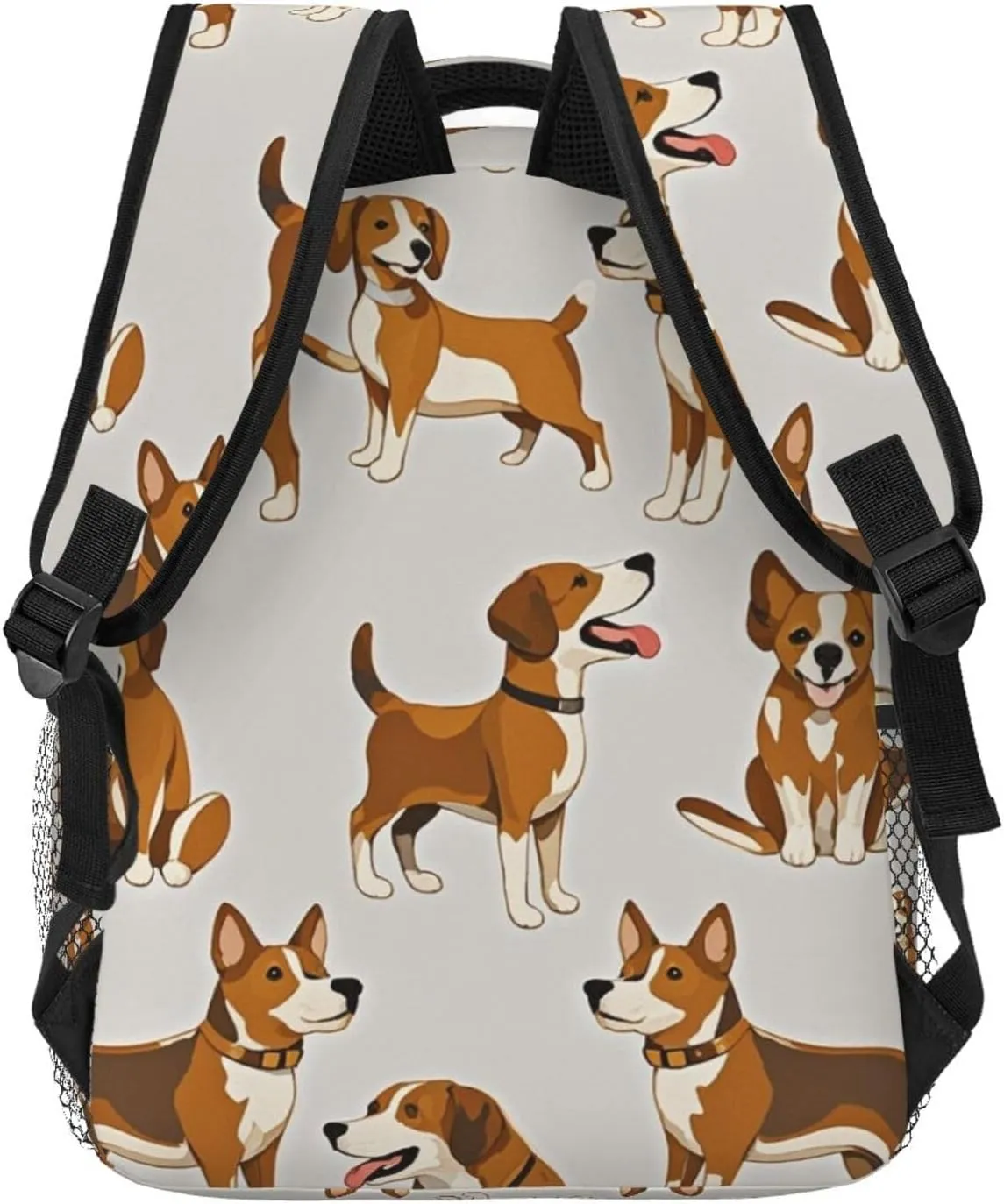 Polyester Daypack Backpack for Trekking Picnic Walking Cycling - Large Capacity Anti-Theft Multipurpose Shoulder Bag, Dog Lovers Art Casual Daypack