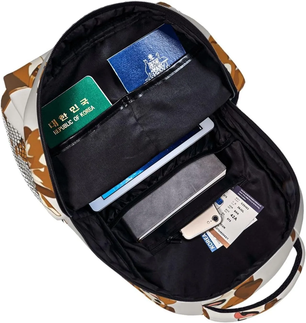 Polyester Daypack Backpack for Trekking Picnic Walking Cycling - Large Capacity Anti-Theft Multipurpose Shoulder Bag, Dog Lovers Art Casual Daypack