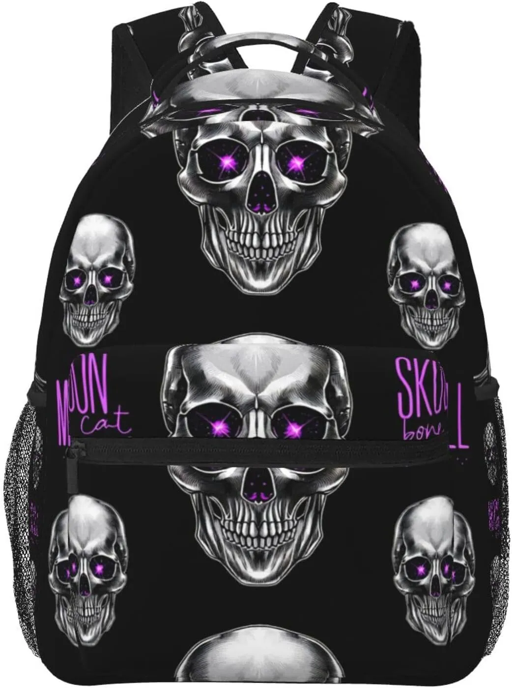 Polyester Daypack Backpack for Trekking Picnic Walking Cycling - Large Capacity Anti-Theft Multipurpose Shoulder Bag, Magical Skull Head Art Casual Daypack