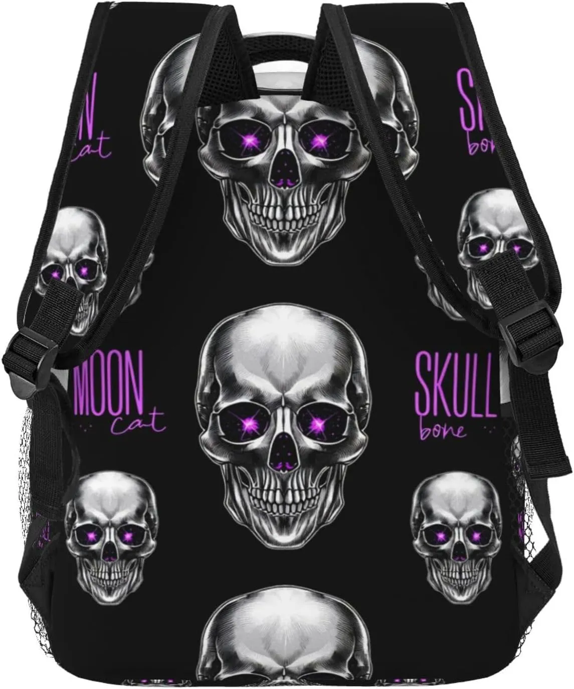 Polyester Daypack Backpack for Trekking Picnic Walking Cycling - Large Capacity Anti-Theft Multipurpose Shoulder Bag, Magical Skull Head Art Casual Daypack