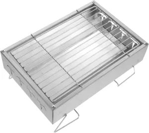 POPETPOP Foldable Bbq Grill for Outdoor Cooking Compact Camping Barbecue Stove Lightweight and Durable Design for Traveling Picnics and Tailgating Events