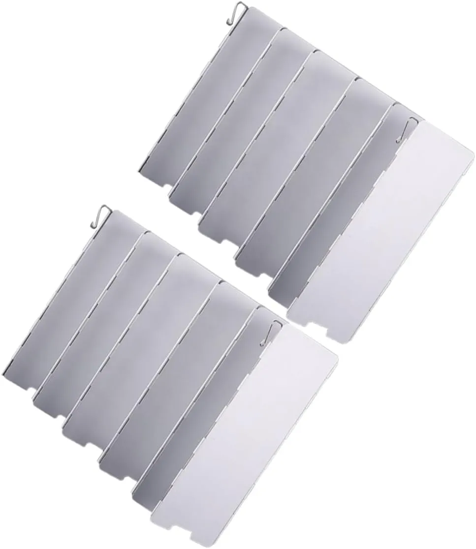 POPETPOP Picnic Wind Shield Camping Gas Stove Outdoor Windproof Cover Lightweight Aluminium Alloy for Barbecue Cooking