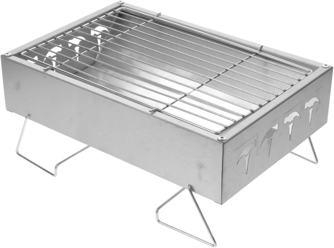 POPETPOP Portable Bbq Grill Outdoor Folding Stove Mini Camping Bbq Stainless Steel Easy to Clean