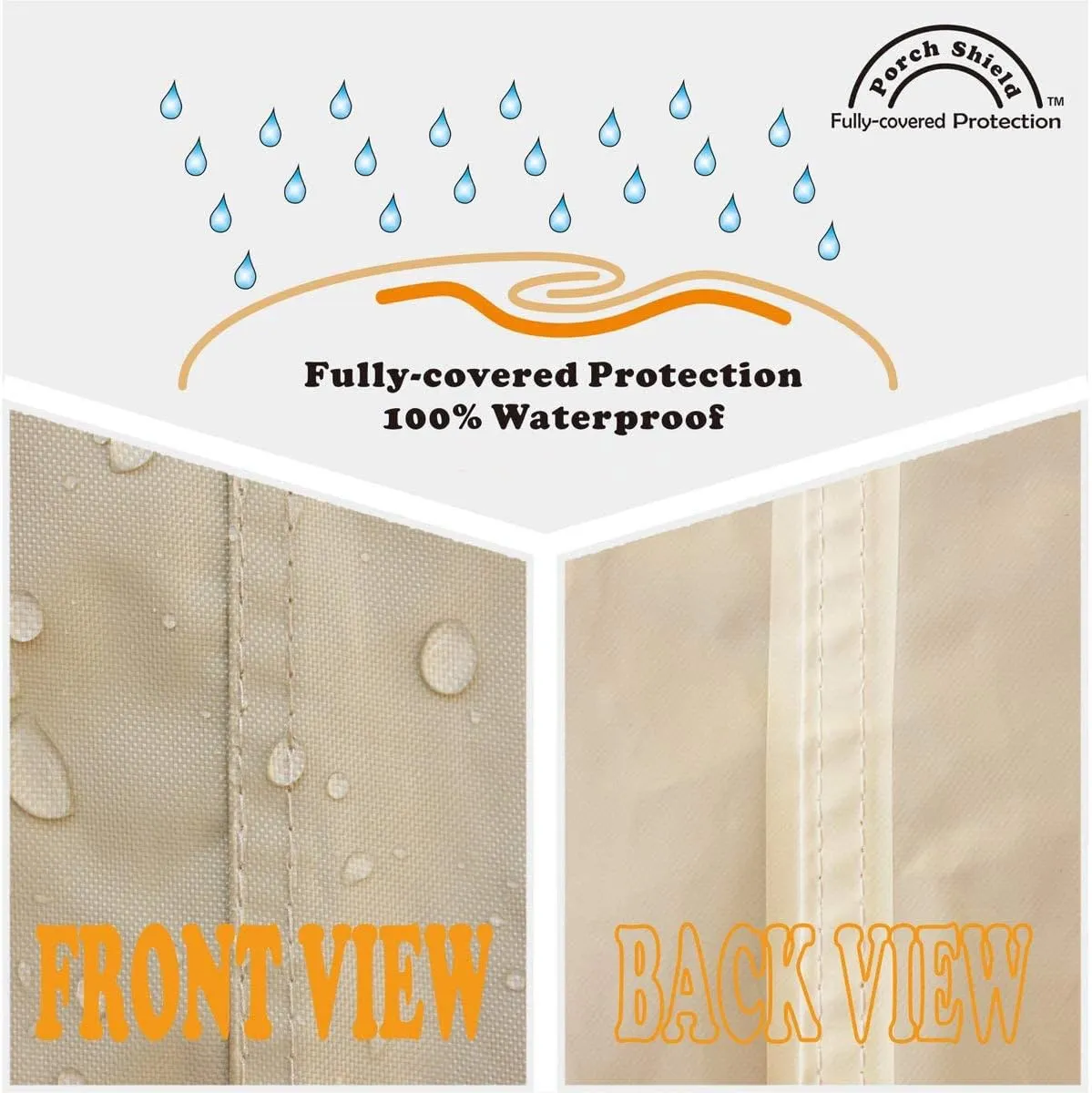 Porch Shield Waterproof Universal Generator Cover 32 x 24 x 24 inch, for Most Generators 5000-10000 Watt, Light Tan