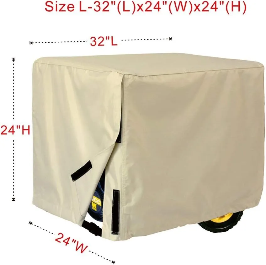 Porch Shield Waterproof Universal Generator Cover 32 x 24 x 24 inch, for Most Generators 5000-10000 Watt, Light Tan