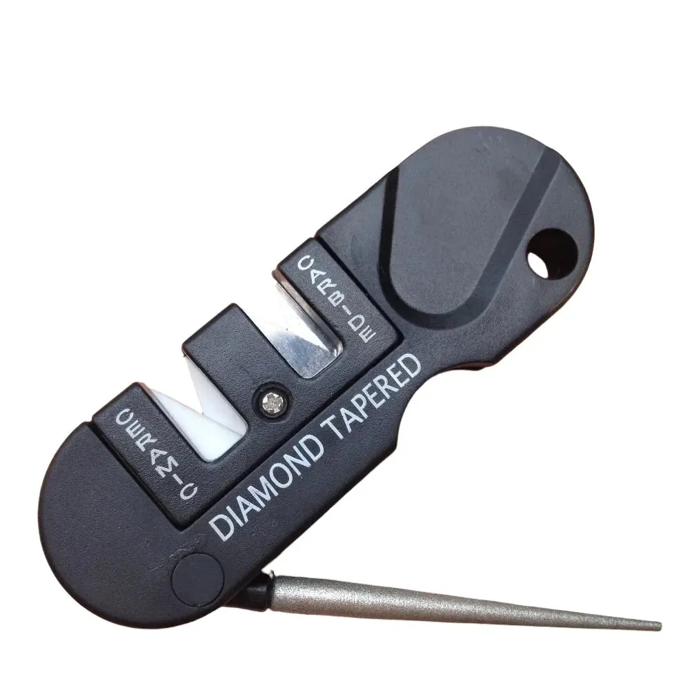 Portable 3-in-1 Knife Whetstone Sharpener - Outdoor Camp Hike Tool