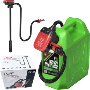Portable Battery Powered Fuel Pump - 2.4GPM Gasoline Siphon Pump with Auto Shutoff, gas can pump 45" Hose   3 Adapters | Gas/Diesel/Kerosene/Water Transfer
