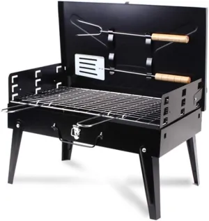Portable BBQ Grill Folding Charcoal Grill Outdoor Stainless Steel BBQ Grill Camping Cooking Picnic Barbecue Tools