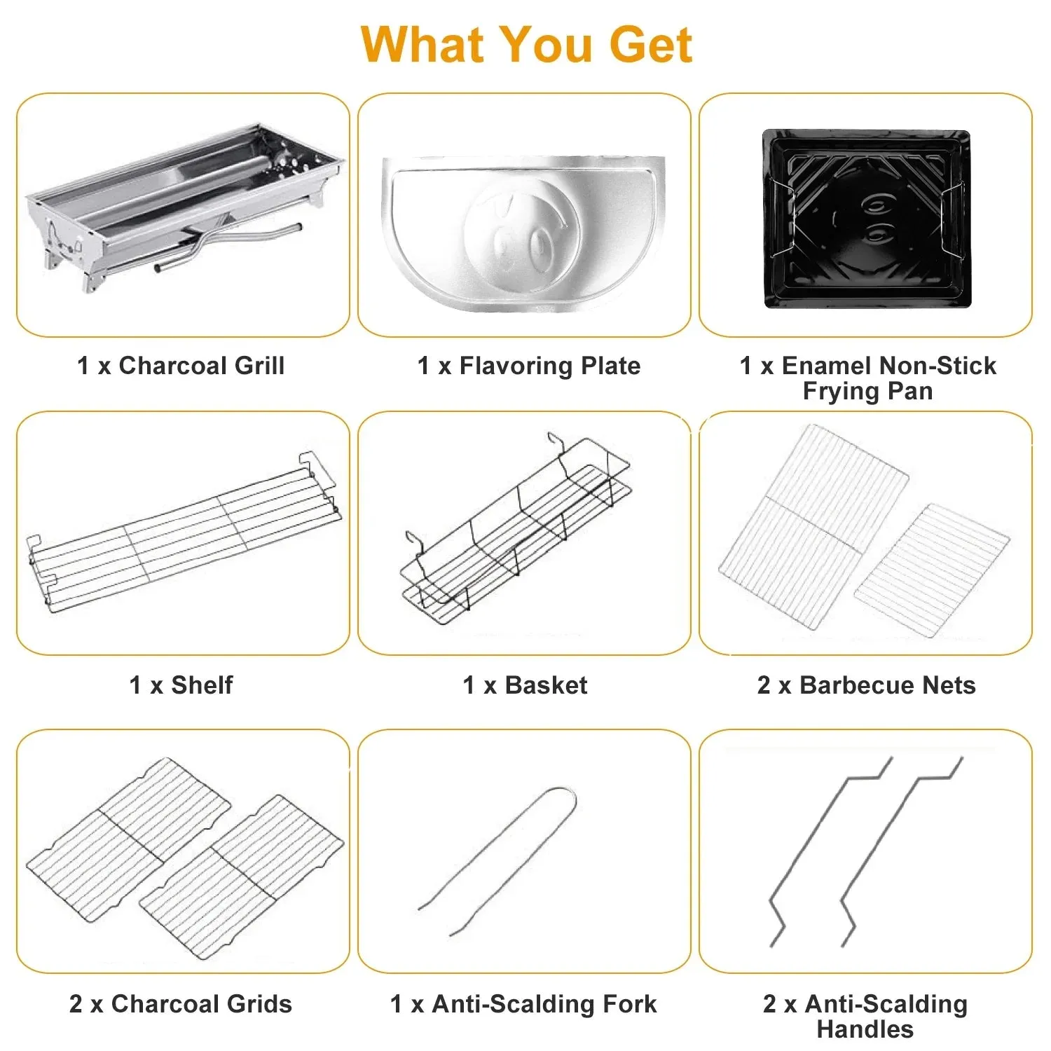 Portable BBQ Grill - Outdoor Charcoal Barbeque Grills | Stainless Steel Camping Grill For Picnic