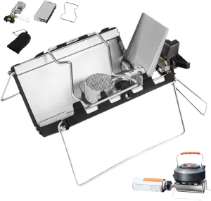 Portable Camping Stove, Portable Camping Stove with Ignition, 3500W Folding Cassette, Windproof Gas, Heat-resistant Backpacking for Outdoor Picnic Hiking