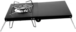 Portable Camping Stove Table, Stainless Steel Folding Split Gas Stove Desk with Storage Bag for Picnic, Beach Dining & Cooking, Easy to Clean