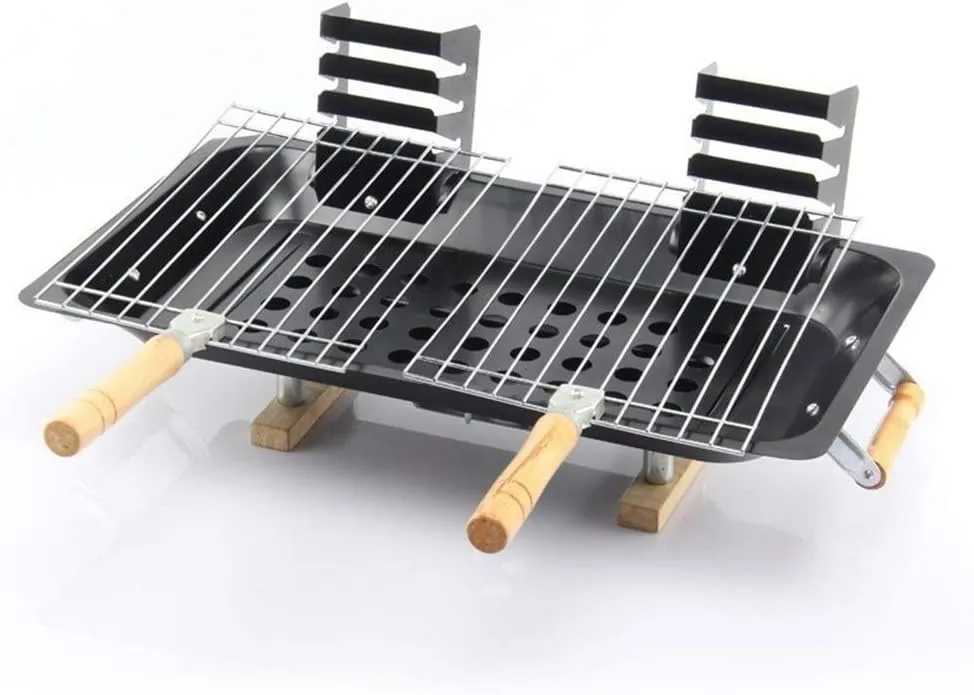 Portable Charcoal BBQ Grill Outdoor Barbecue Stainless Steel Kebab Grill Folding Grill for Camping