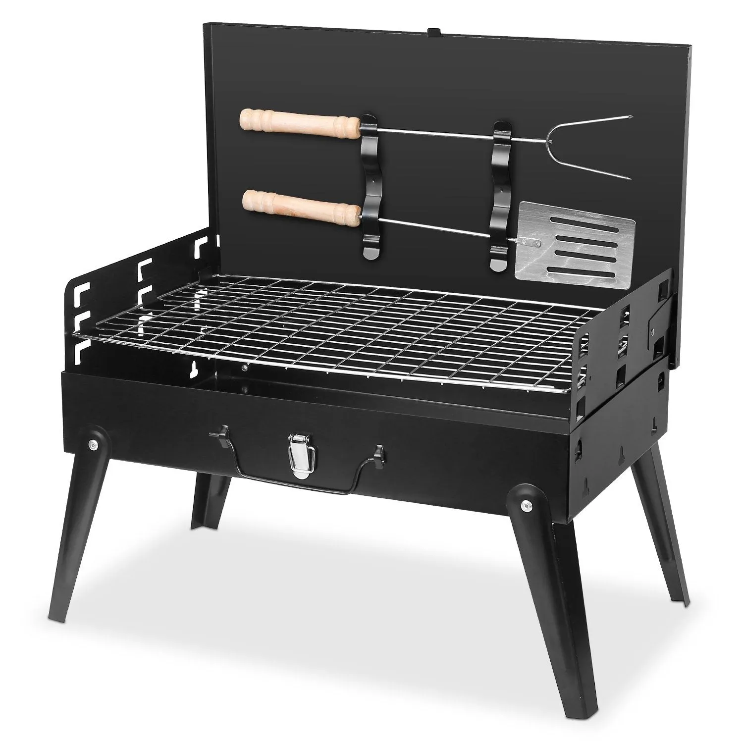 Portable Charcoal Grill Foldable BBQ Suitcase