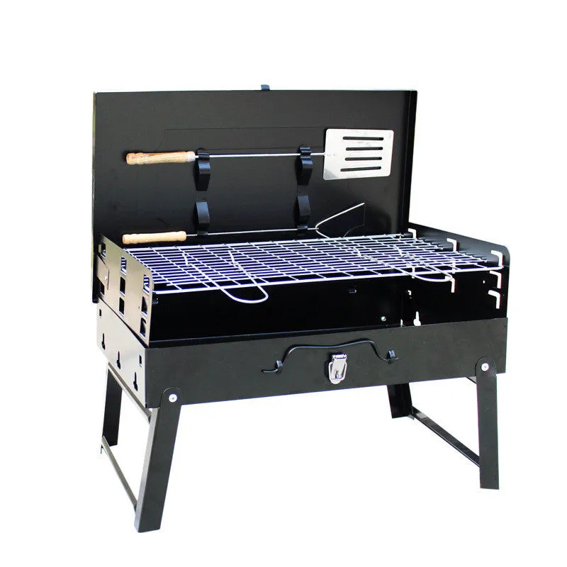 Portable Charcoal Grill Folding Box Grill – Compact Outdoor BBQ Grill