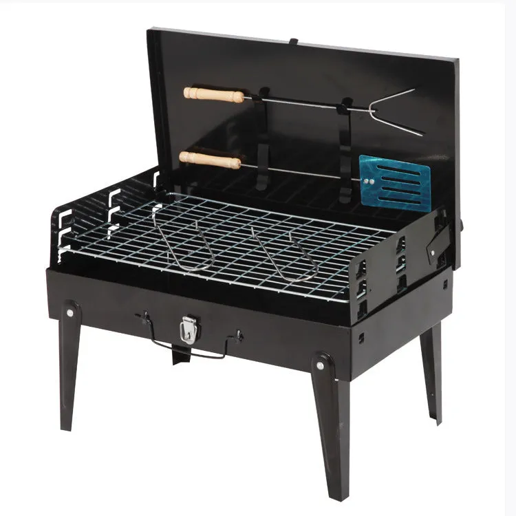 Portable Charcoal Grill Folding Box Grill – Compact Outdoor BBQ Grill