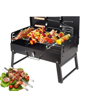 Portable Charcoal Grill Folding Box Grill – Compact Outdoor BBQ Grill