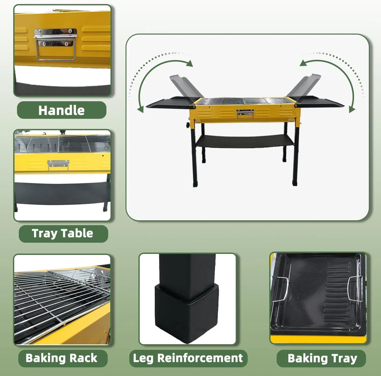 Portable Charcoal Grill, Folding Camping Grills for Hibachi Skewers Stainless Steel, Portable BBQ Grill for Outdoor Cooking Backyard Camping Picnics Beach