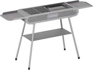 Portable Charcoal Grill,BBQ Grill with Three Storage Boards,Foldable Outdoor Grill for Patio Backyard Picnic Camping,Grill for 5-8 People,Large green (Large gray)