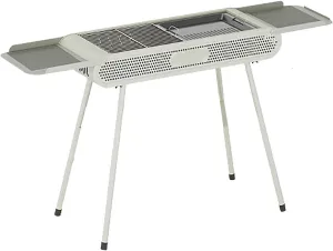 Portable Charcoal Grill,BBQ Grill with Three Storage Boards,Foldable Outdoor Grill for Patio Backyard Picnic Camping,Grill for 5-8 People,Large green (Small green)