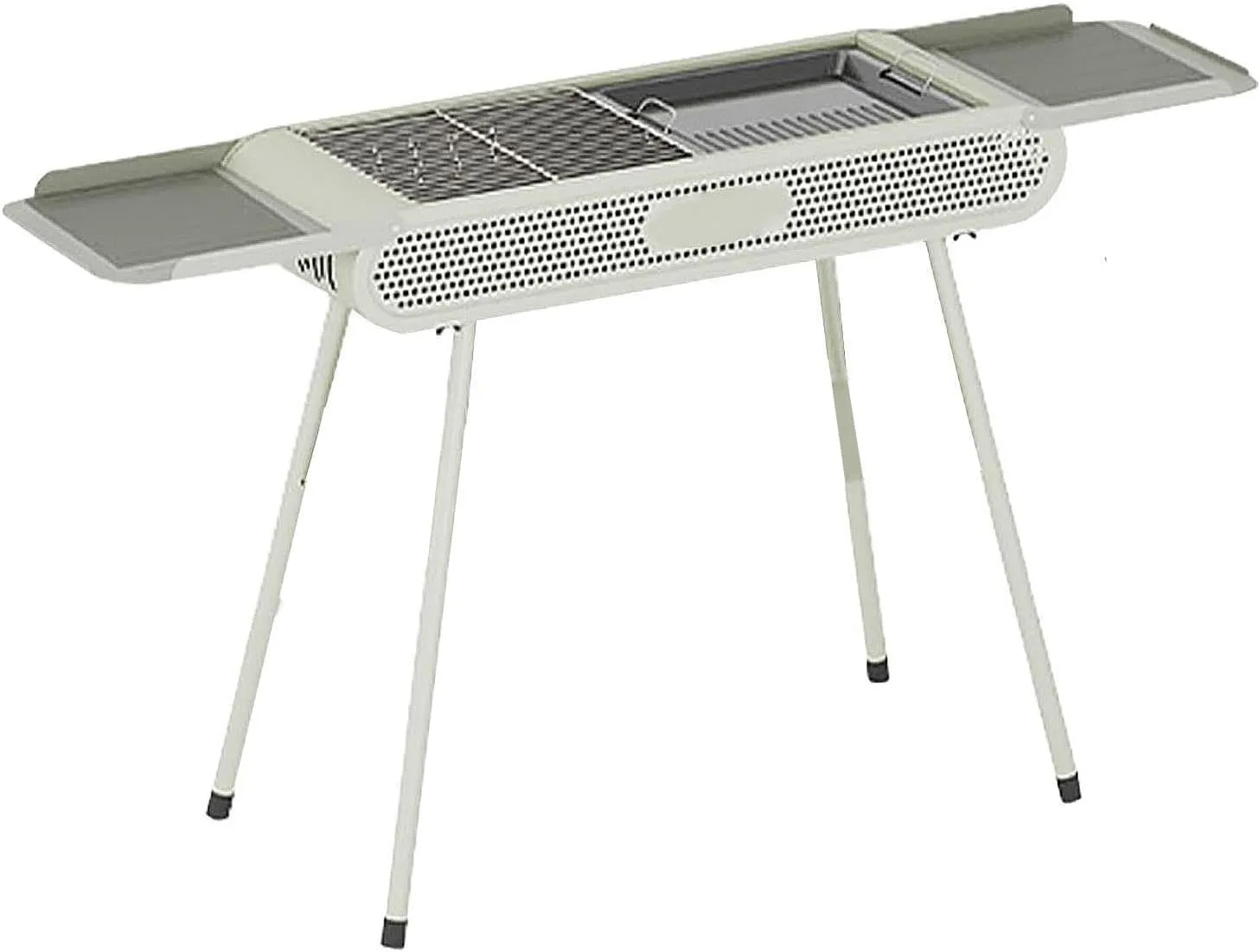 Portable Charcoal Grill,BBQ Grill with Three Storage Boards,Foldable Outdoor Grill for Patio Backyard Picnic Camping,Grill for 5-8 People,Large green (Small green)