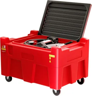 Portable Diesel Tank, 40 Gallon Capacity & 3.7 GPM Flow Rate, Portable Fuel Tank with 12V Electric Transfer Pump and 13.1ft Rubber Hose, PE Diesel Transfer Tank for Easy Fuel Transportation Red