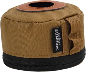 Portable Gas Canister Sleeve for Outdoor Adventures, Brown S