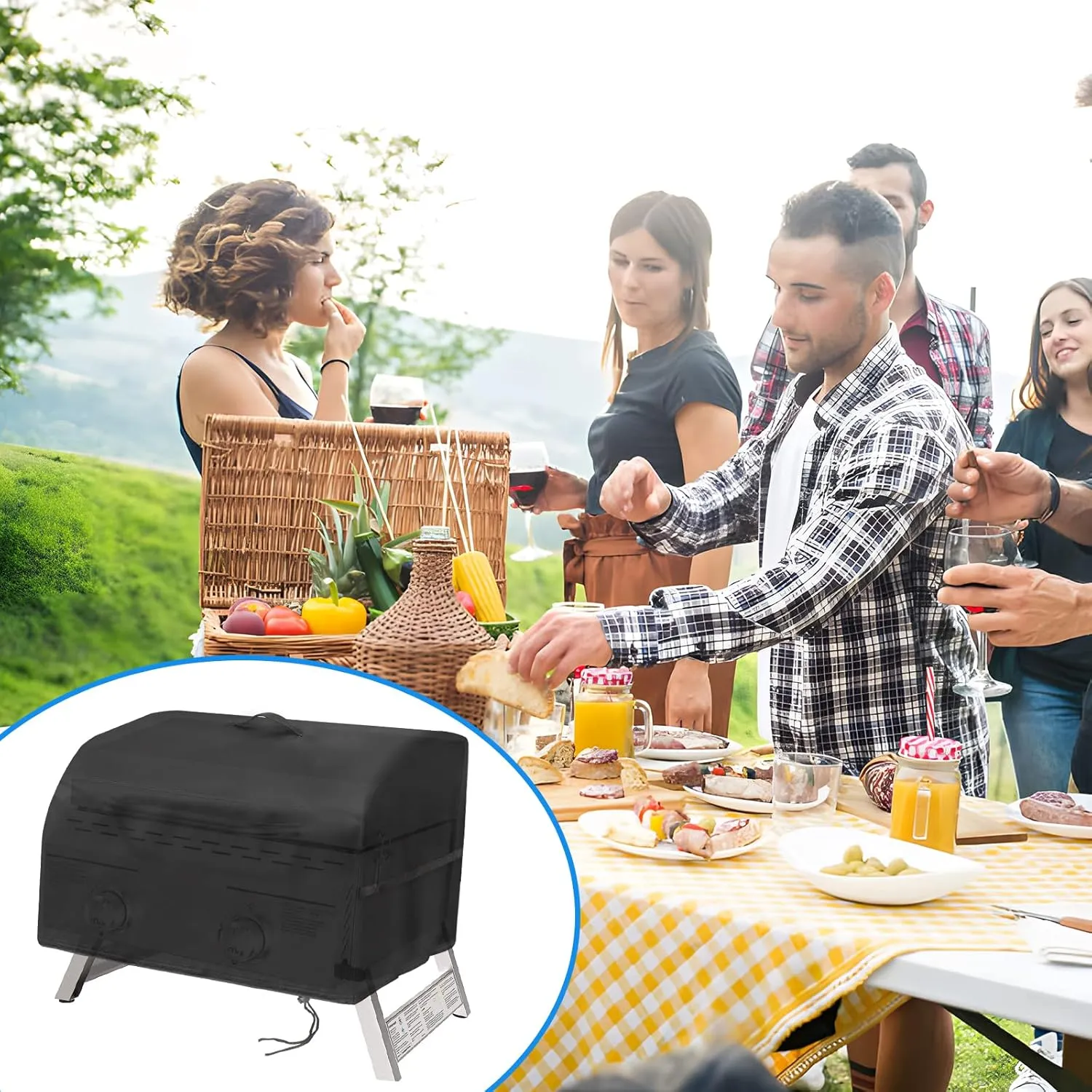 Portable Grill Cover for Megamaster 2-Burner Propane Outdoor Tabletop Grill,Waterproof Small Table Top BBQ Grill Cover,Heavy Duty 600D Outdoor Tabletop Grill Cover