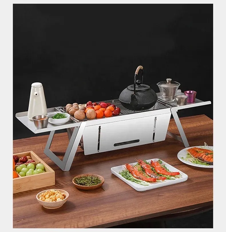 Portable Heavy Duty BBQ Grill Rack, Barbeque Stove Rack for Outdoor Camping Cooking