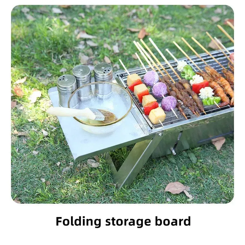 Portable Heavy Duty BBQ Grill Rack, Barbeque Stove Rack for Outdoor Camping Cooking