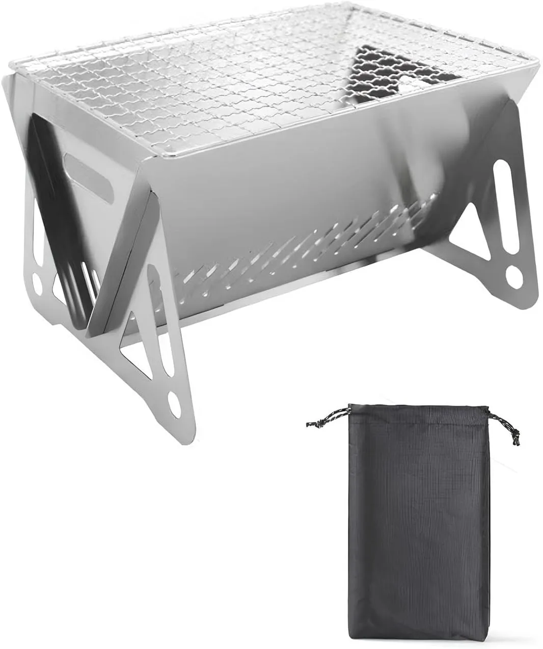 Portable Kettle Charcoal Barbecue, Outdoor BBQ Grill Charcoal Grill Stainless Steel, Easy To Assemble And Clean For Travel Outdoor Cooking And BBQ(27 * 16 * 13cm)