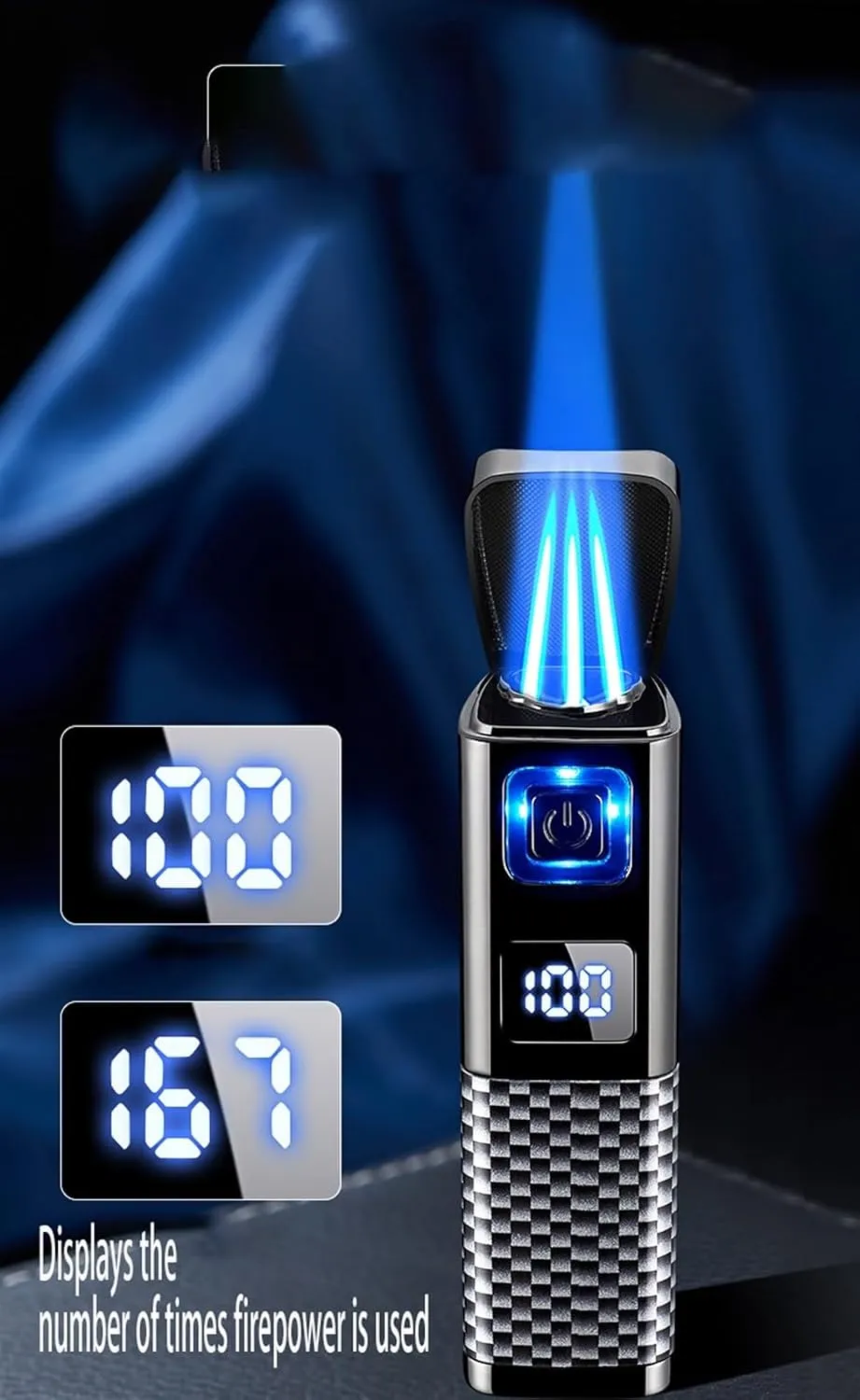 Portable Multifunctional Lighter, Made Metal, with Adjustable Flame, Outdoor Windproof, Butane refillable, Suitable for Gift Candles, Camping, etc.(Black1)