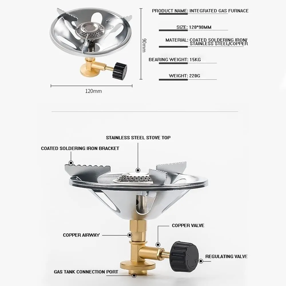 Portable Outdoor Camping Stove Cooking System Butane Propane Burner, Portable And Small Size Can Bear 15kg, Outdoor Hiking Backpack Camp Gas Stove High Burning Rate Fast Heating Stove (Size : One-pie