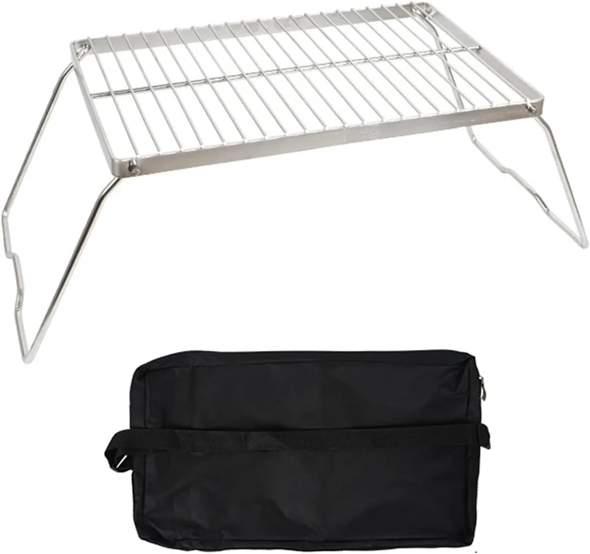 Portable Outdoor Grill 304 Stainless Steel Foldable Camping Barbecue Grill for Backpacking Camping Hiking Picnic with Carry Bag