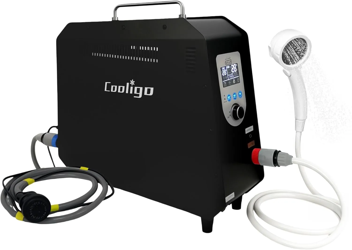 Portable Propane Water Heater Shower – Tankless Hot Water Heater for Camp, Hiking & Outdoors, 4000mAh Rechargeable Battery, Digital Display,Adjustable Shower Head, Portable Heater for Camping