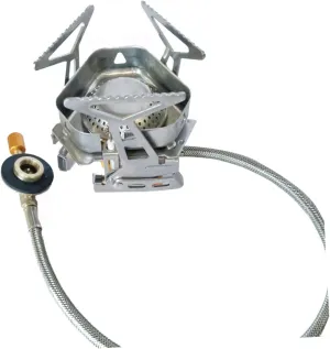 Portable Split Gas Stove for Camping Outdoor Stainless Steel Picnic Cooker with Windshield Backpack Stove for Easy Use at Picnics Barbecues and Outdoor Activities