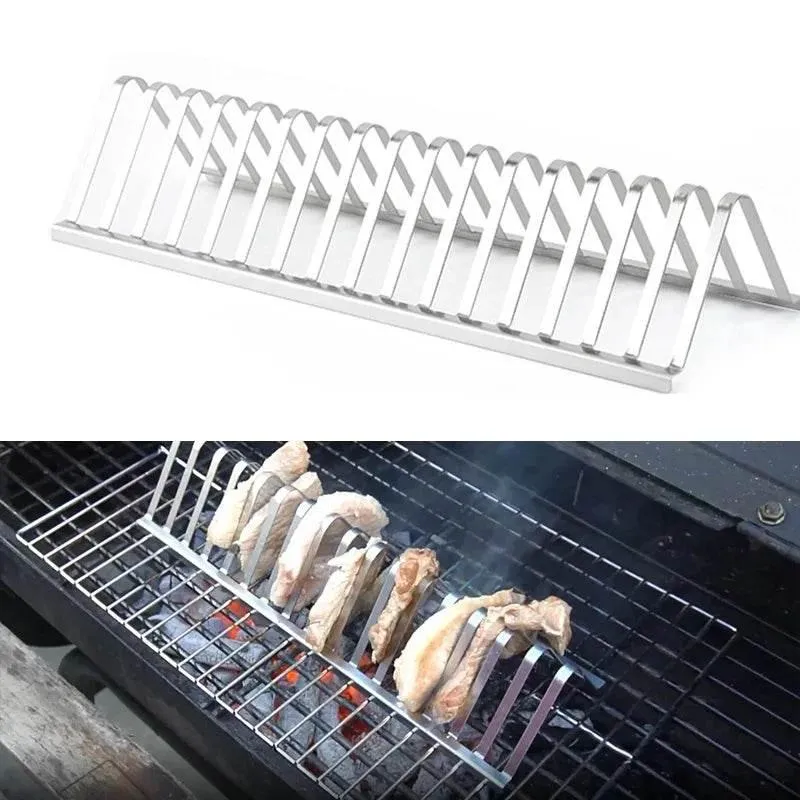 Portable Stainless Steel BBQ Grill Rack for Outdoor Picnics and Camping