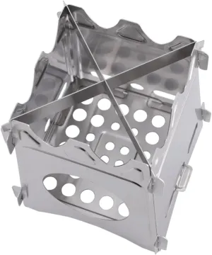 Portable Stainless Steel Folding Stove for Outdoor Camping BBQ Picnics Compact Cookware for Grilling Vegetables Meat Silver s