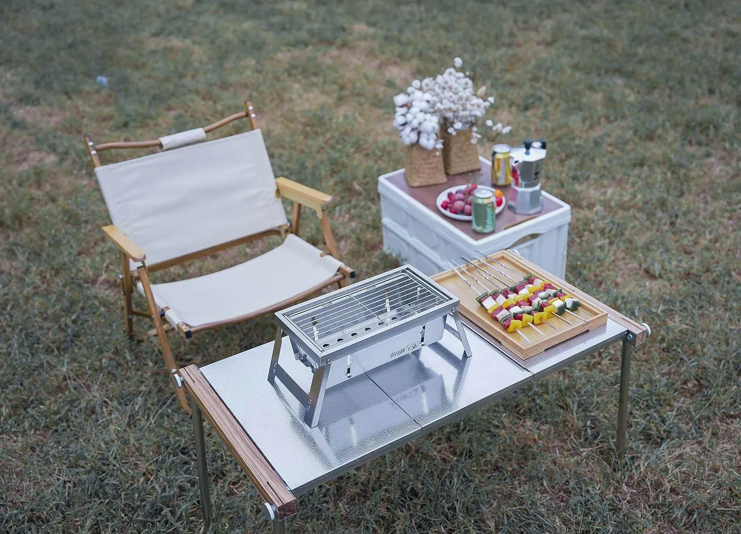 Portable Stainless Steel Grill - Foldable Camping Cooker