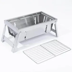 Portable Stainless Steel Grill - Foldable Camping Cooker