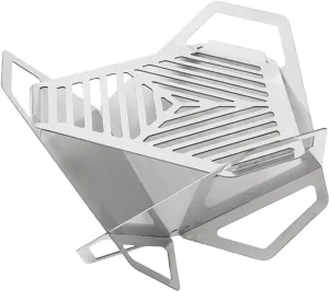 Portable Stainless Steel Triangle Lotus BBQ Grill – Removable, Foldable, Easy-to-Carry Outdoor Fire Pit & BBQ Grill for Camping, Patio, and Backyard